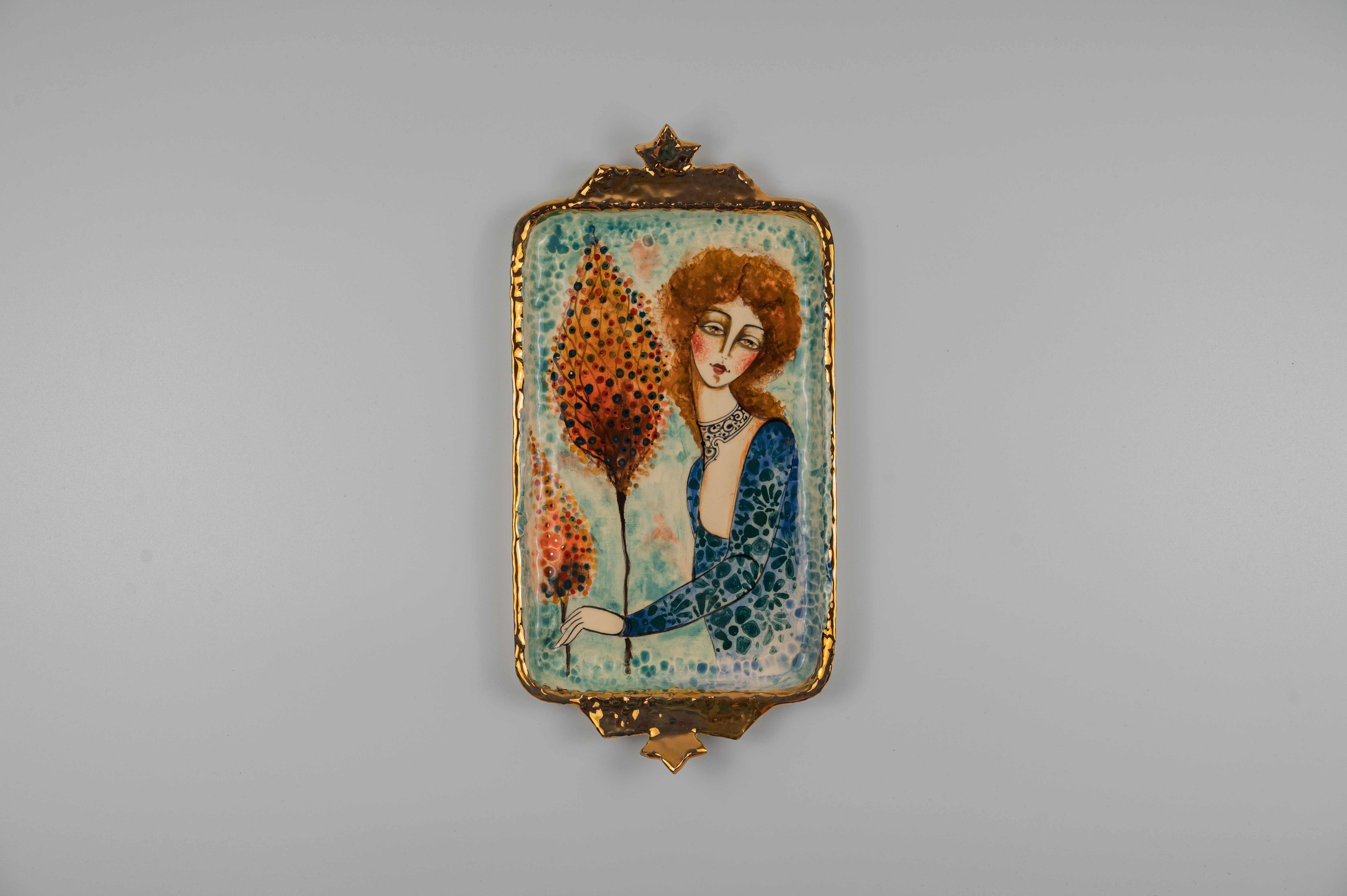 Rectangular Portrait with Gold Trim